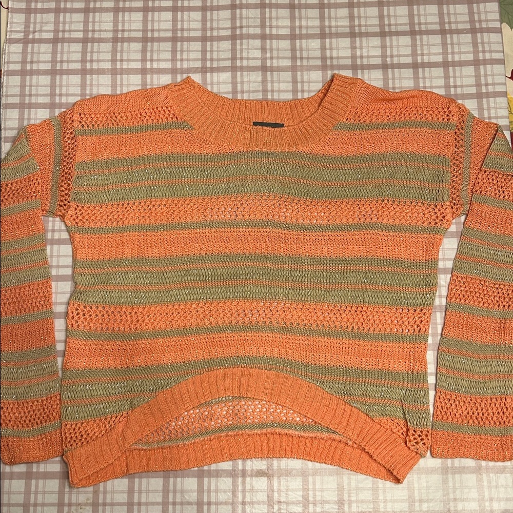 Dots Orange and Tan Knit Sweater
